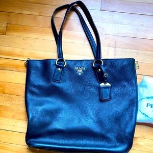 Prada Argilla Vitelli Daino leather bag